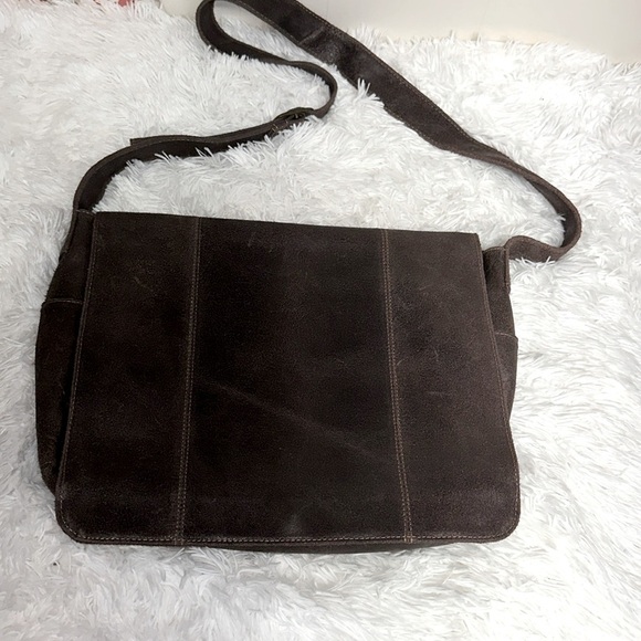LeDonne Distressed Leather Messenger Bag - Picture 1 of 10